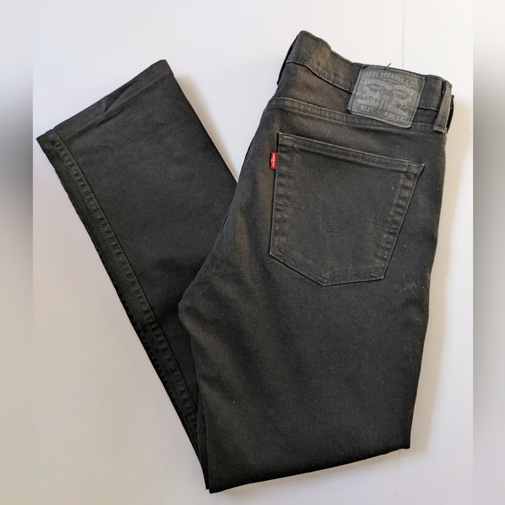 Levi's 511 Men's Black Denim Jeans Sz 36 X 32
